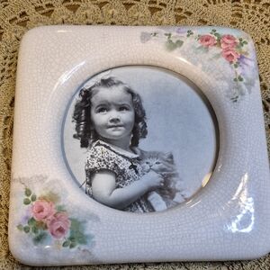 Vintage Teragrafics Ceramic Frame with Floral Design